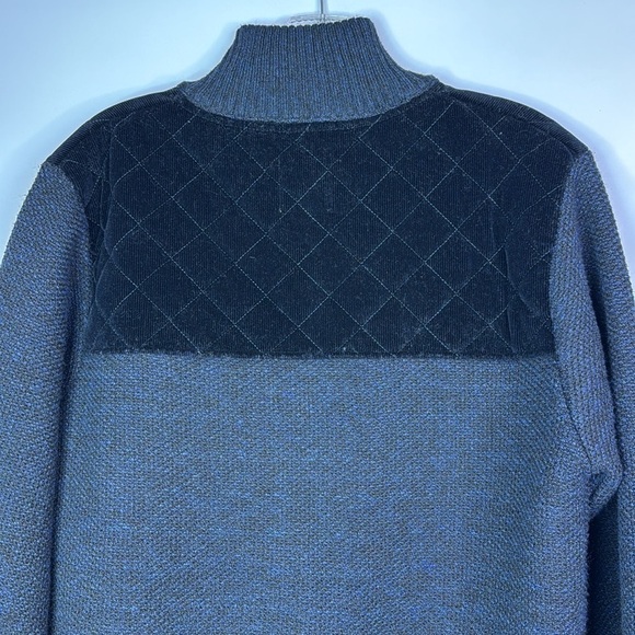 Scott James Fleece Lined 1/4 Zip Gray Sweater Size Medium - Picture 5 of 9